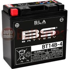 Μπαταρία Μοτοσυκλέτας BS-BATTERY BT14B-4 SLA 12.6AH 210EN Αντιστοιχία YT14B-BS-GT14B-4