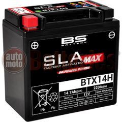 Μπαταρία Μοτοσυκλέτας BS-BATTERY BTX14H SLA Max 14.7AH  220EN Αντιστοιχία  YTX14H-BS