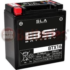 Μπαταρία Μοτοσυκλέτας BS-BATTERY  BTX16 SLA 14.7AH 230EN Αντιστοιχία  YTX16-BS