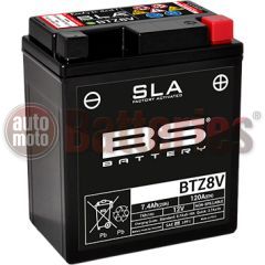Μπαταρία Μοτοσυκλέτας BS-BATTERY BTZ8V  SLA 7.4AH 120EN Αντιστοιχία YTZ8V