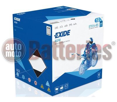 Exide AGM YTX14-BS Motorbike & Sport Battery ETX14-BS