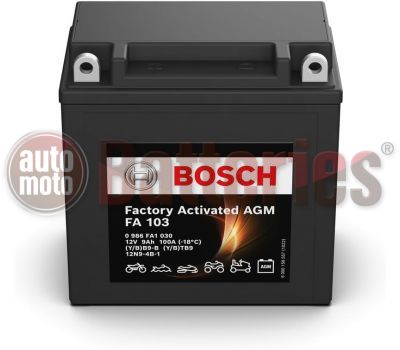 BOSCH Battery  FA103 AGM Factory Activated YB9-B