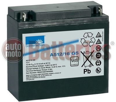 EXIDE Sonnenschein Lead acid battery 12V 16Ah dryfit A512/16 G5