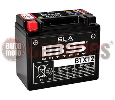 Μπαταρία Μοτοσυκλέτας BS-BATTERY BTX12 SLA 10.5AH 180EN Αντιστοιχία YTX12-BS