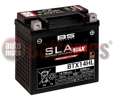 Μπαταρία Μοτοσυκλέτας BS-BATTERY  BTX14HL SLA Max  14.7AH 220 EN Αντιστοιχία  YTX14HL-BS
