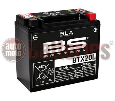 Μπαταρία Μοτοσυκλέτας BS-BATTERY  BTX20L  SLA  18.9AH 270EN Αντιστοιχία  YTX20L-BS