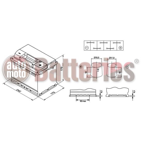 Μπαταρία Αυτοκινήτου Exide Premium EA612 12V 61AH 600EN A Εκκίνησης
