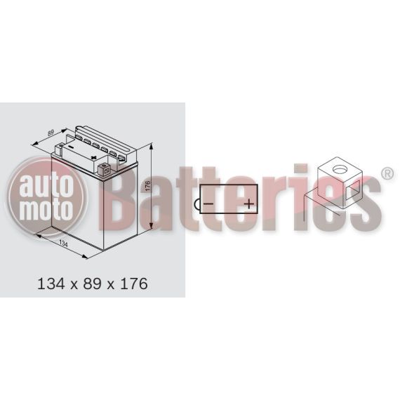Μπαταρία Μοτοσυκλέτας BS-BATTERY  BB14-A2  DRY 14.7AH 175EN Αντιστοιχία YB14-A2