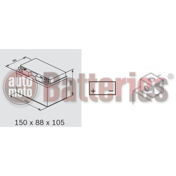Μπαταρία Μοτοσυκλέτας BS-BATTERY  BT12A-BS  MF 10.5AH 175EN Αντιστοιχία YT12A-BS