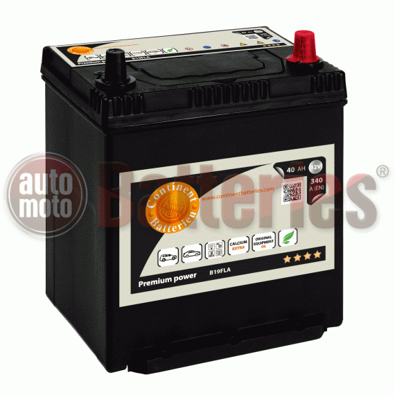 Μπαταρία Αυτοκινήτου Continent Premium Power B19FLA  12V  40Ah  340EN Εκκίνησης