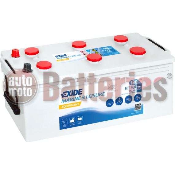Μπαταρία Exide EQUIPMENT ET1300 Marine & Leizure Wh1600 12V Capacity 20hr  180(Ah):EN (Amps): 900 EN Εκκίνησης