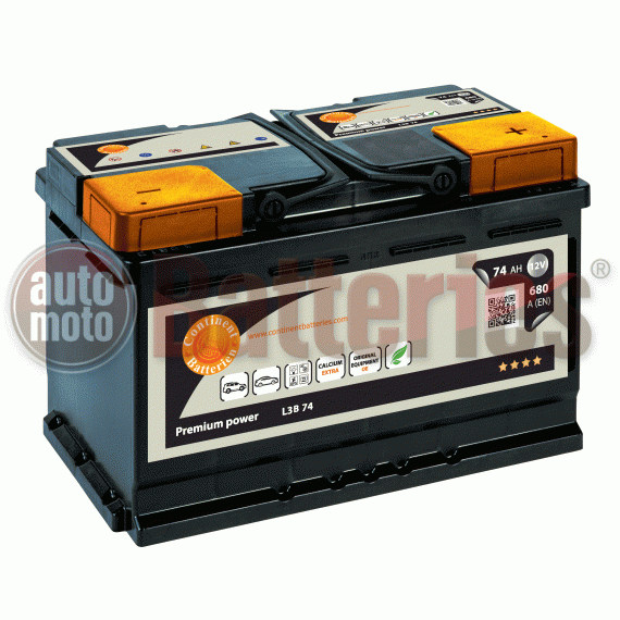 Μπαταρία Αυτοκινήτου Continent Premium Power L3B 74 12V 74Ah 680EN Εκκίνησης