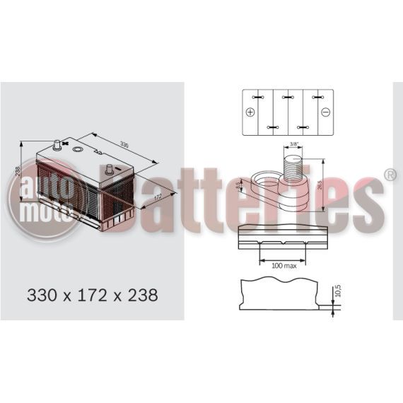 Μπαταρία EXIDE EP900 Marine & Leizure Dual AGM 12V 100Ah 720EN A Εκκίνησης