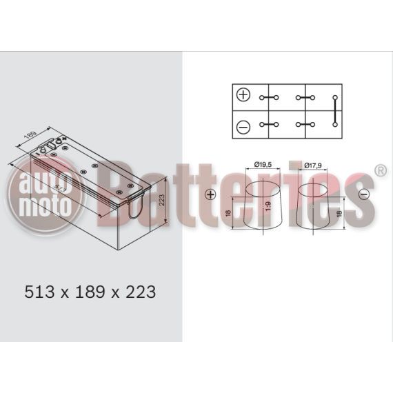 Μπαταρία EXIDE EP1200 Marine & Leizure Dual AGM 12V 140Ah 700EN A Εκκίνησης