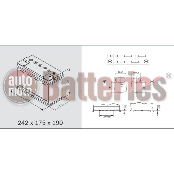 Μπαταρία EXIDE EP500 Marine & Leizure Dual AGM 12V 60Ah 680EN A Εκκίνησης