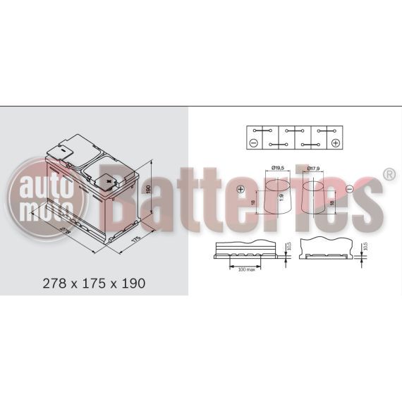 Μπαταρία EXIDE EP600 Marine & Leizure Dual AGM 12V 70Ah 760EN A Εκκίνησης