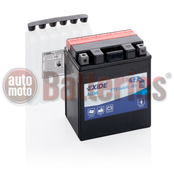 Exide AGM YTX14AHL-BS Motorbike & Sport Battery ETX14AHL-BS