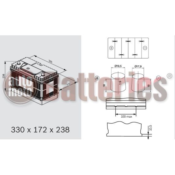 Bosch L4034 Marine & Leisure Semi Traction Batteries 105AH  800EN A Εκκίνησης