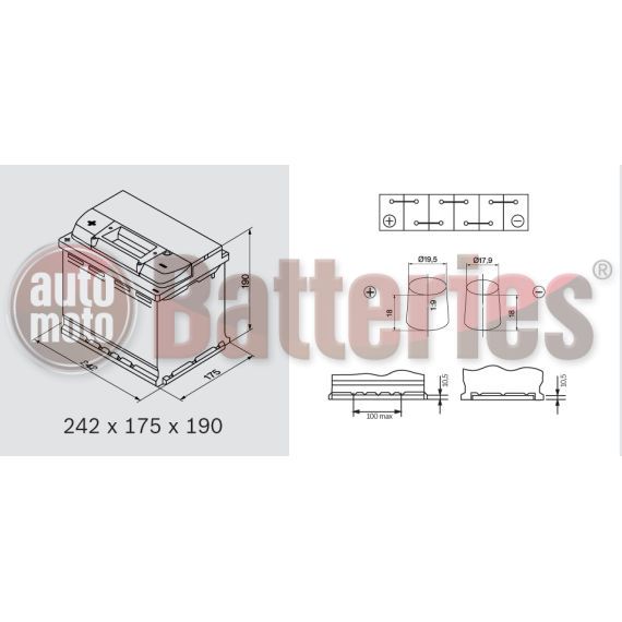 Μπαταρία Αυτοκινήτου Exide Excell EB621 12V 62AH 540EN A-Εκκίνησης