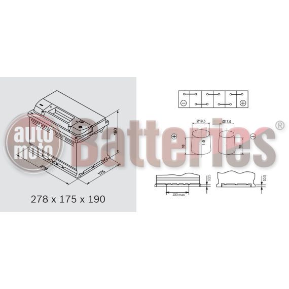 Μπαταρία Σκάφους Exide Batteries EN750  74Ah  680A EN  Marine Leisure Start