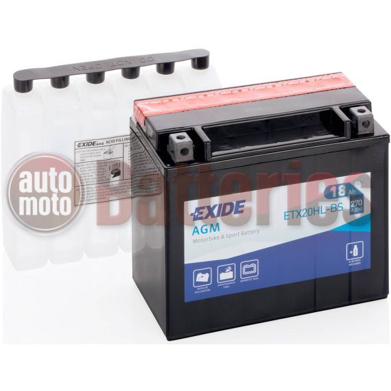Exide AGM YTX20HL-BS Motorbike & Sport Battery ETX20HL-BS