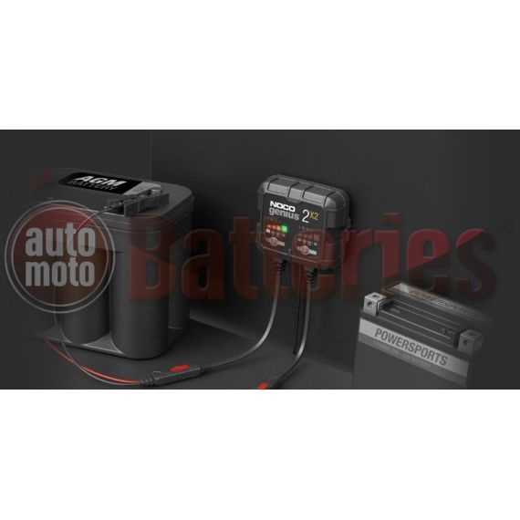 Φορτιστής συντήρησης μπαταριών NOCO GENIUS2X2EU 2 θέσεων φόρτισης 4Α (2Α ανά θέση φόρτισης)