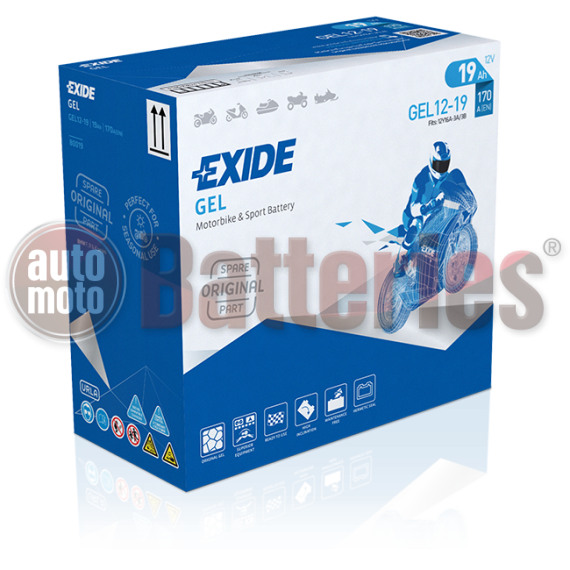 Μπαταρία Μοτοσυκλέτας Exide G19 GEL 12V 19AH 170EN