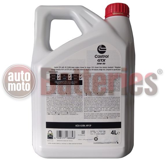 Castrol GTX 20W-50 A3/B3 4L