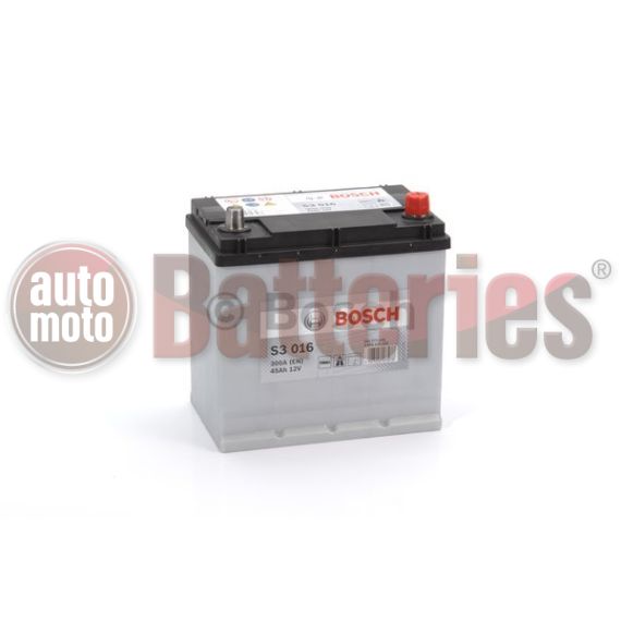 Μπαταρία Αυτοκινήτου Bosch S3016 Κλειστού Τύπου 45Ah-300A-Εκκίνησης