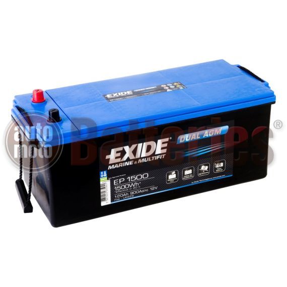 ΜΠΑΤΑΡΙΑ EXIDE DUAL AGM MARINE & MULTIFIT 12V 180AH EP1500