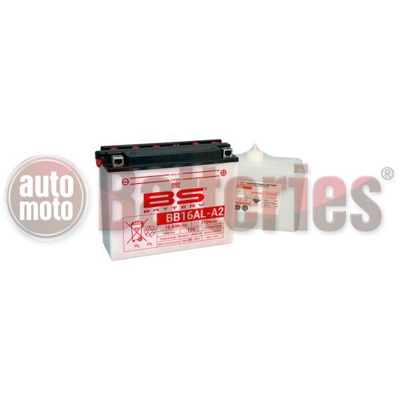 Μπαταρία Μοτοσυκλέτας BS-BATTERY  BB16AL-A2  DRY 16.8AH 210EN Αντιστοιχία YB16AL-A2