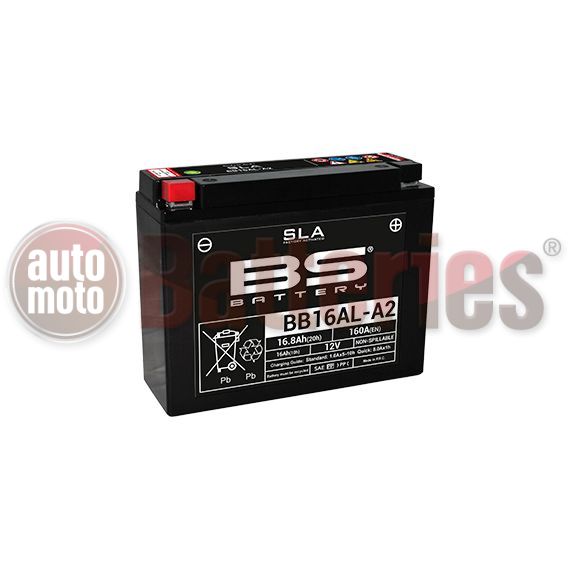 Μπαταρία Μοτοσυκλέτας BS-BATTERY  BB16AL-A2  SLA 16.8AH 160EN Αντιστοιχία  YB16AL-A2
