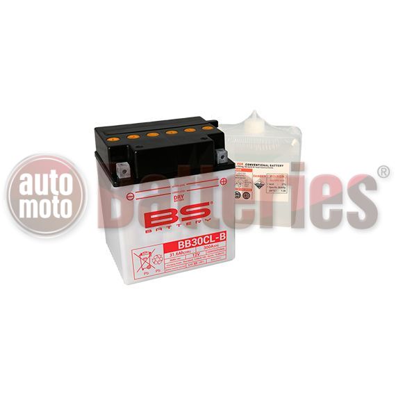 Μπαταρία Μοτοσυκλέτας BS-BATTERY  BB30CL-B  DRY 31.6AH 300EN Αντιστοιχία YB30CL-B