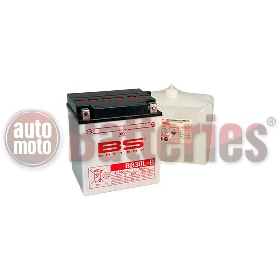 Μπαταρία Μοτοσυκλέτας BS-BATTERY  BB30L-B  DRY 31.6AH 300EN Αντιστοιχία YB30L-B