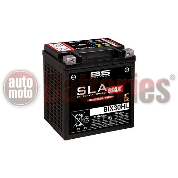 Μπαταρία Μοτοσυκλέτας BS-BATTERY  BIX30HL SLA Max 31.6AH 400EN Αντιστοιχία  YIX30L-BS