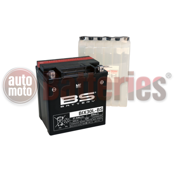 Μπαταρία Μοτοσυκλέτας BS-BATTERY  BIX30L-BS MF  31.6AH 400EN Αντιστοιχία  YIX30L-BS