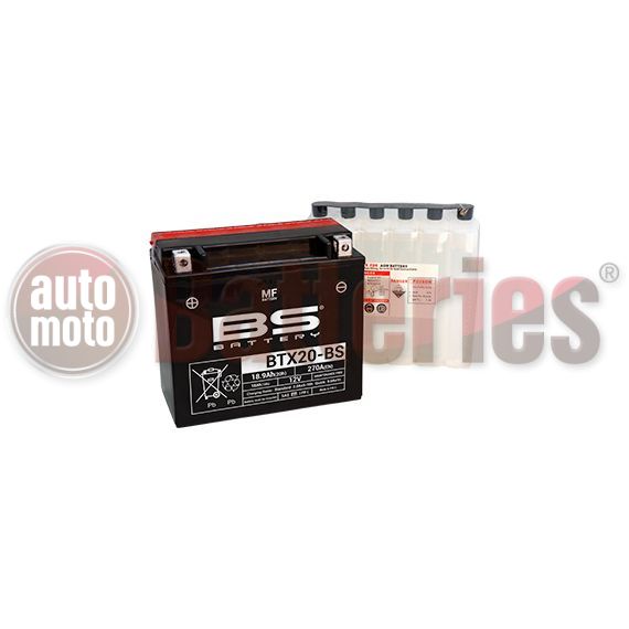 Μπαταρία Μοτοσυκλέτας BS-BATTERY  BTX20-BS  MF 18.9AH 270EN Αντιστοιχία YTX20-BS
