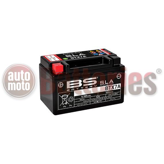 Μπαταρία Μοτοσυκλέτας BS-BATTERY BTX7A SLA 6.3AH 105EN Αντιστοιχία YTX7A-BS