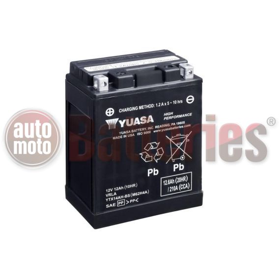 Μπαταρία Μοτοσυκλέτας Yuasa YTX14AH-BS 12V 12.6AH 210CCA Made in USA