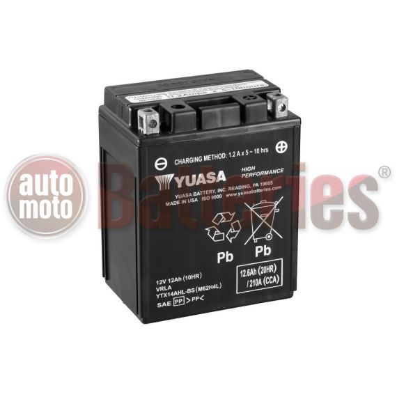 Μπαταρία Μοτοσυκλέτας Yuasa YTX14AHL-BS 12V 12.6AH 210CCA Made in USA