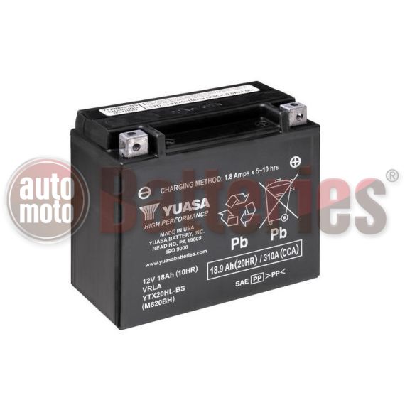 Μπαταρία Yuasa YTX20HL-BS 12V MF Battery Capacity 20hr 18.9(Ah): EN1 (Amps): 310CCA Made in USA