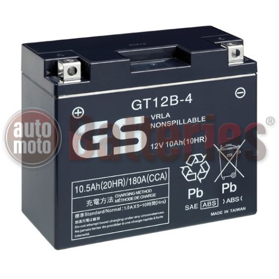 Μπαταρία Μοτοσυκλέτας GS-Battery-GT12B-4  VRLA  12V 10.5Ah  180CCA