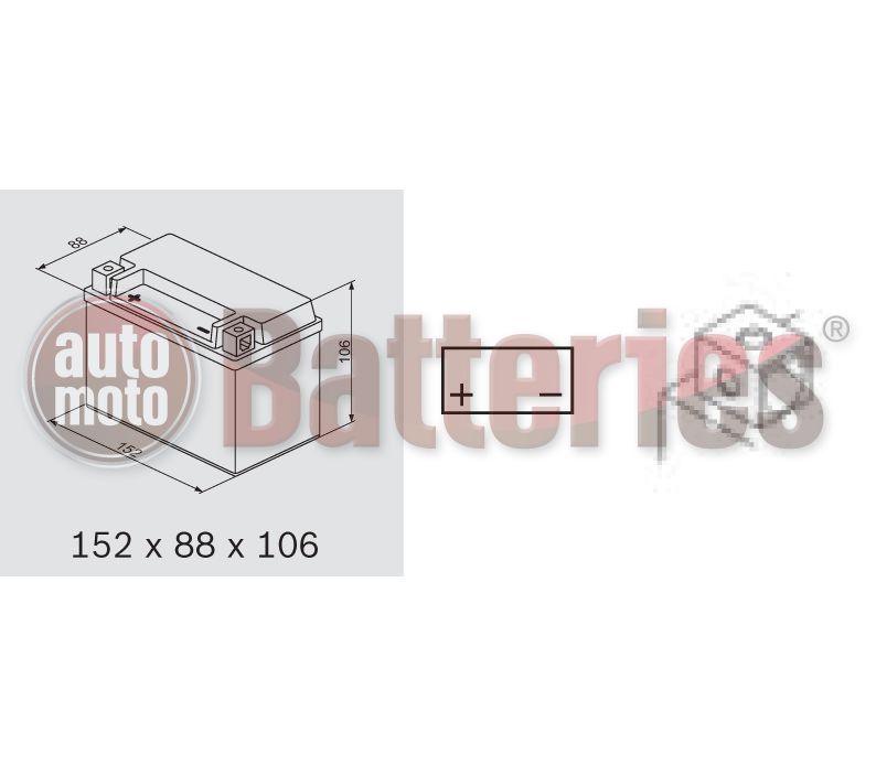 Batterie moto Exide ETX9-BS YTX9-BS 12v 8ah 120A