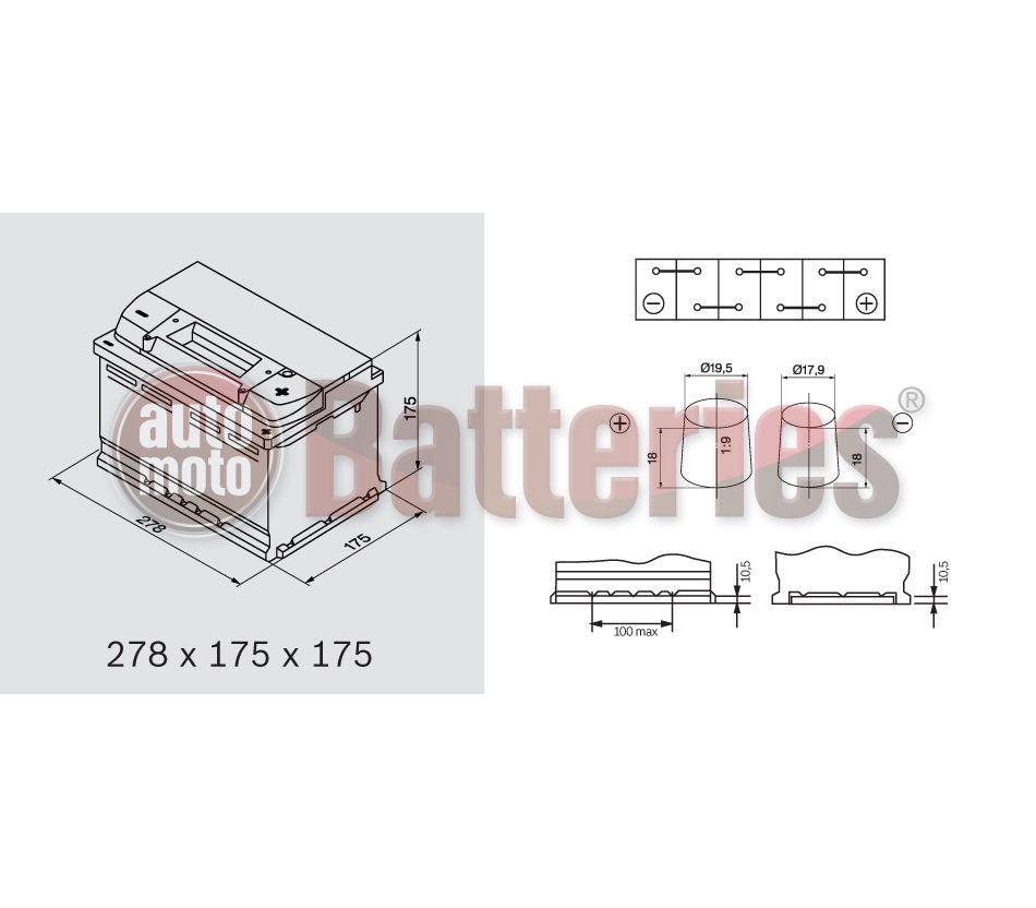 ORIGINAL Ford Autobatterie Batterie Starterbatterie 12V 60Ah 590A 1935549