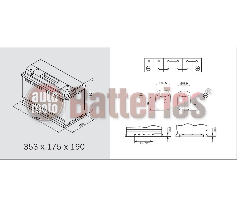 Batterie 12V 95AH 850A : Batterie Varta Start Stop EFB N95